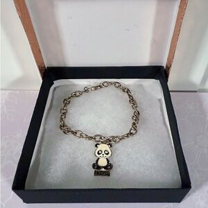 Silver Panda charm bracelet with adjustable chain
